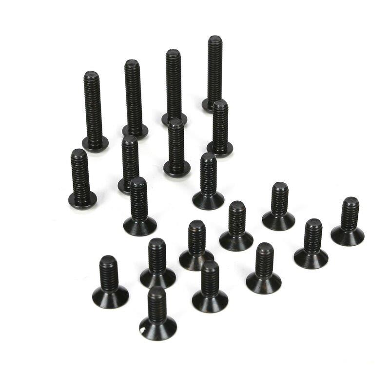 LOSI 6mm Button Head & Flat Head Screw Assortment (20): 5IVE-T, MINI WRC