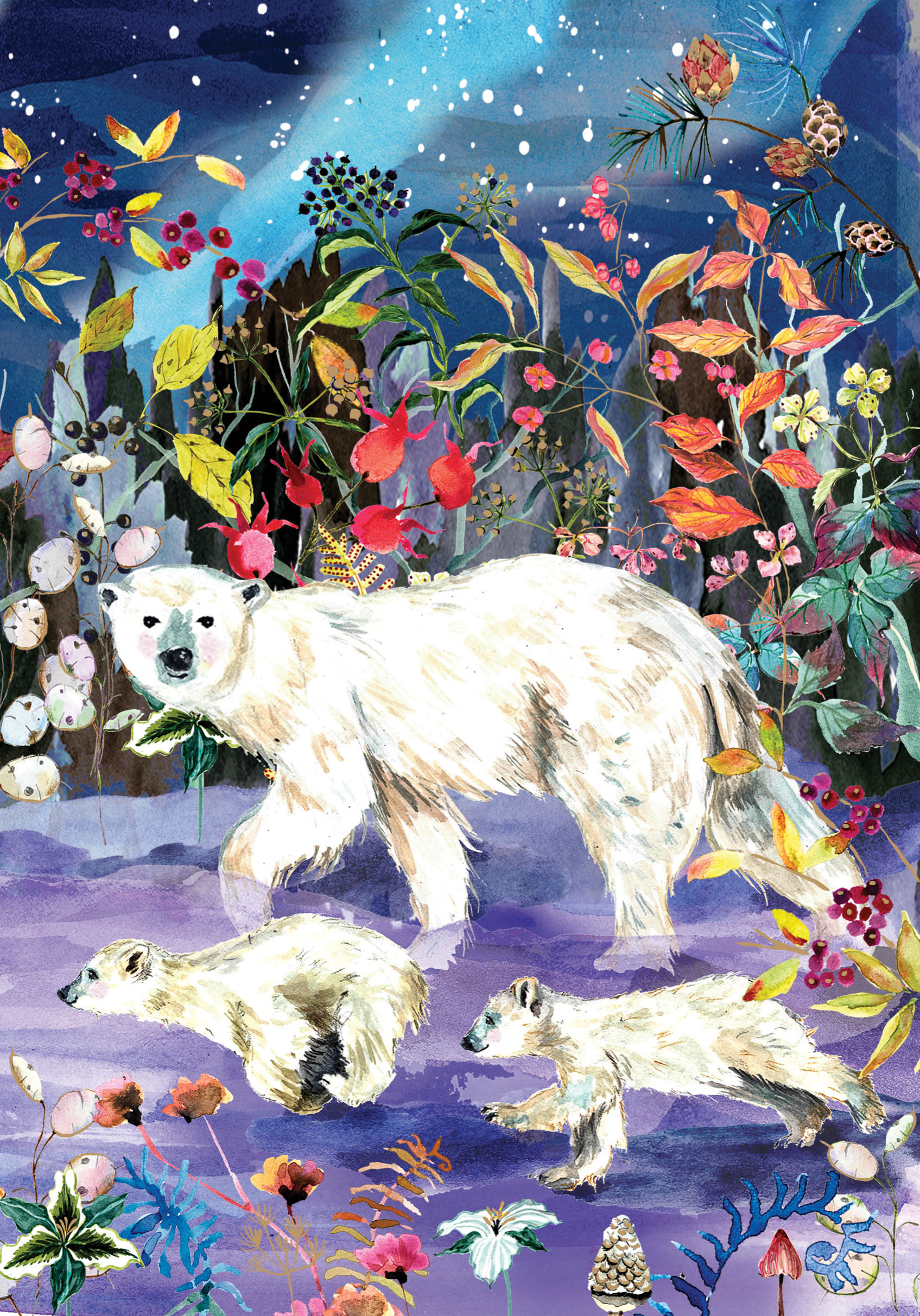 Aurora Bears Greeting Card single