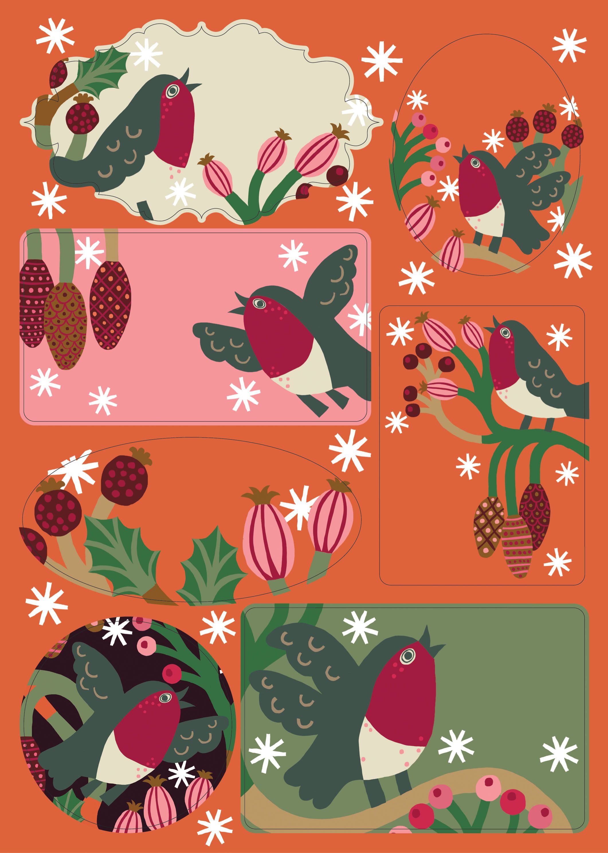 Christmas Chorus Sticker Label Sheets - 2