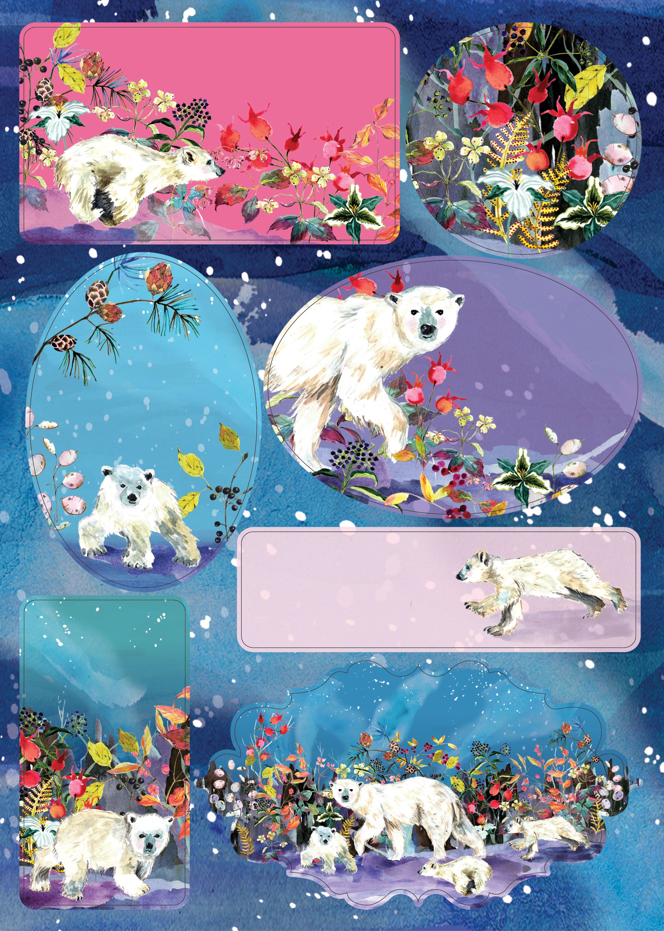 Aurora Bears Sticker Label Sheets - 2