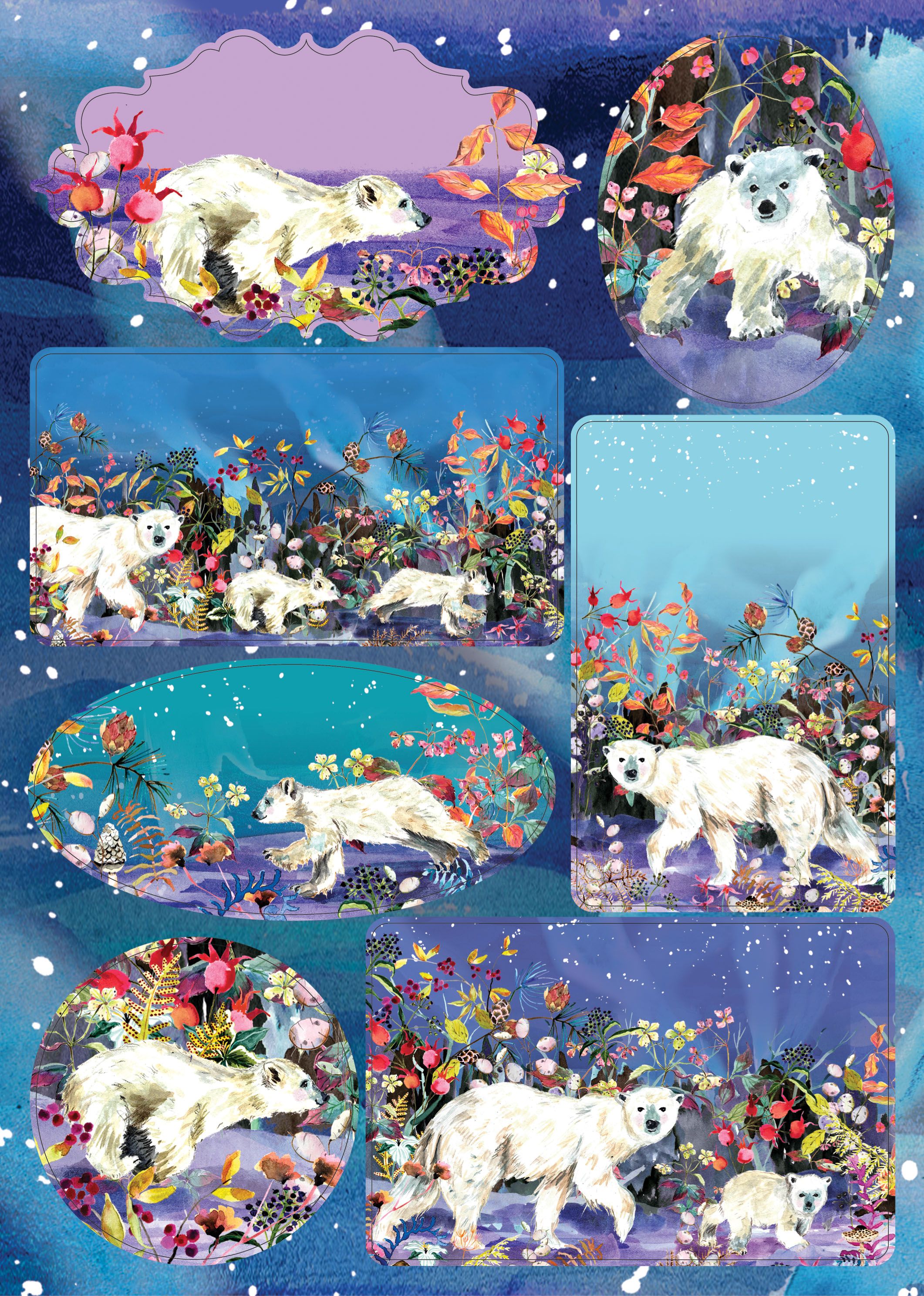 Aurora Bears Sticker Label Sheets - 3