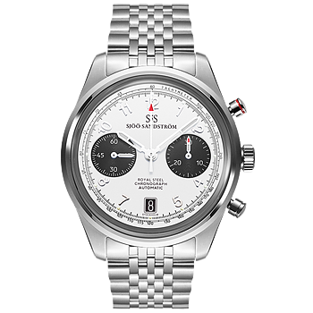 021620 Sjöö Sandström Royal Steel Chronograph 40 vit