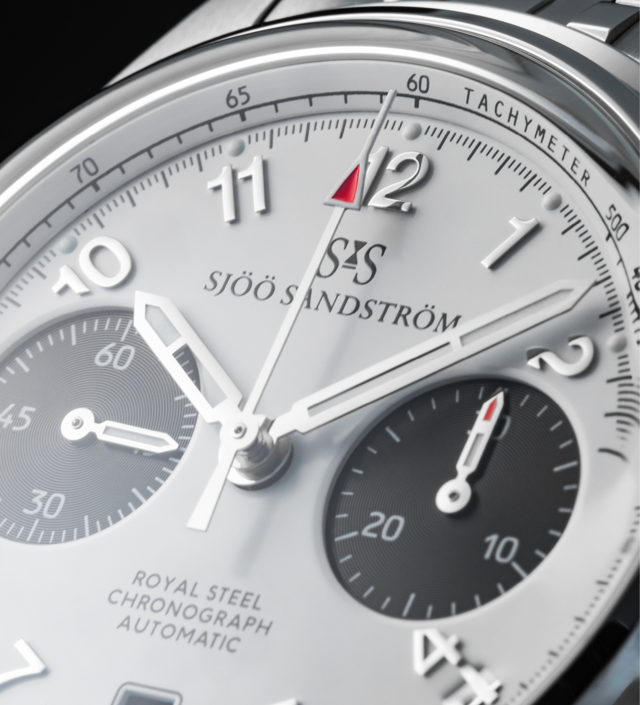 021620 Sjöö Sandström Royal Steel Chronograph 40 vit