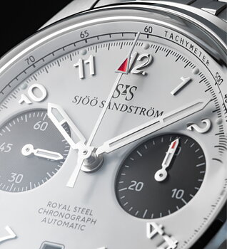 021620 Sjöö Sandström Royal Steel Chronograph 40 vit