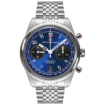 021739 Sjöö Sandström Royal Steel Chronograph 40 blå