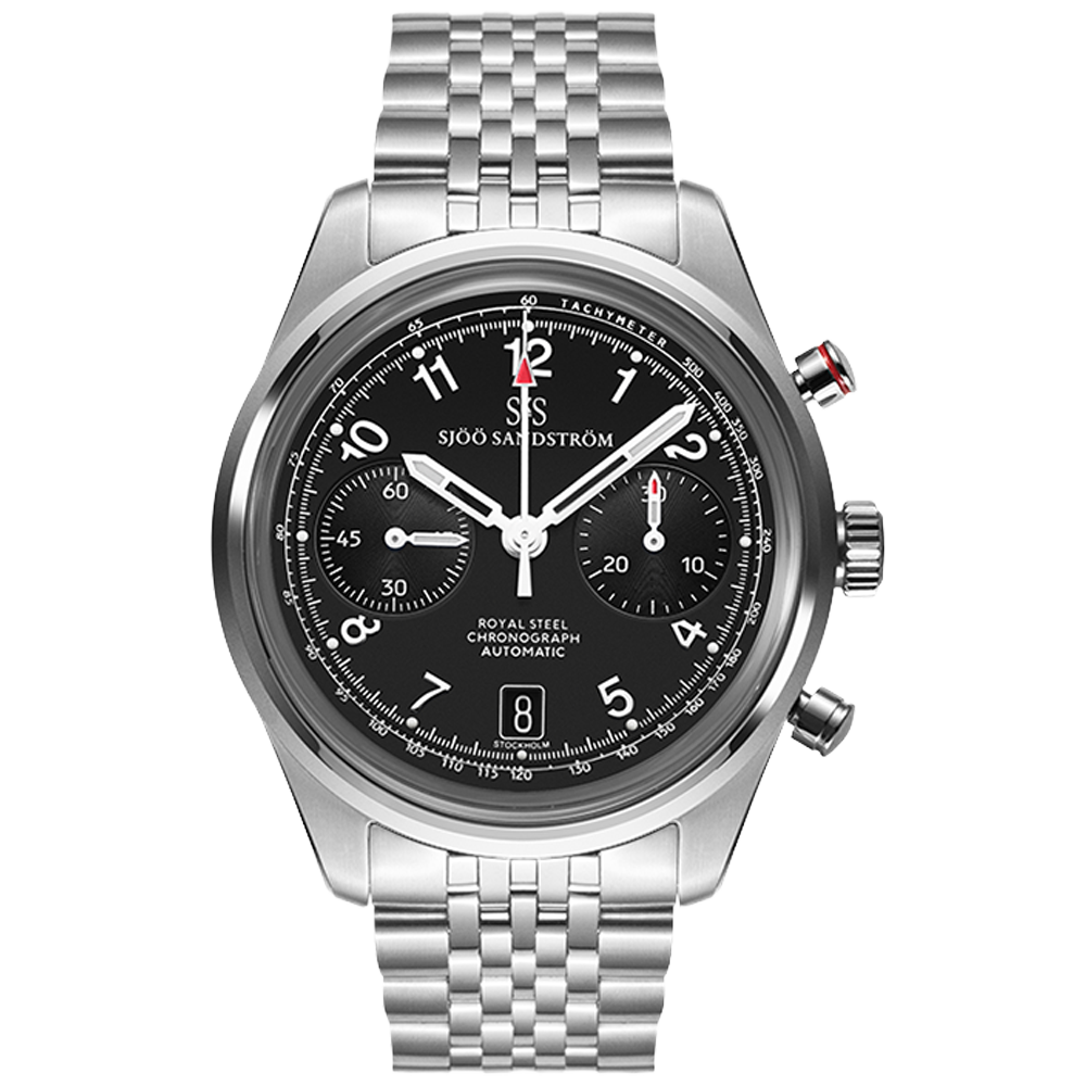 021521 Sjöö Sandström Royal Steel Chronograph 40 svart