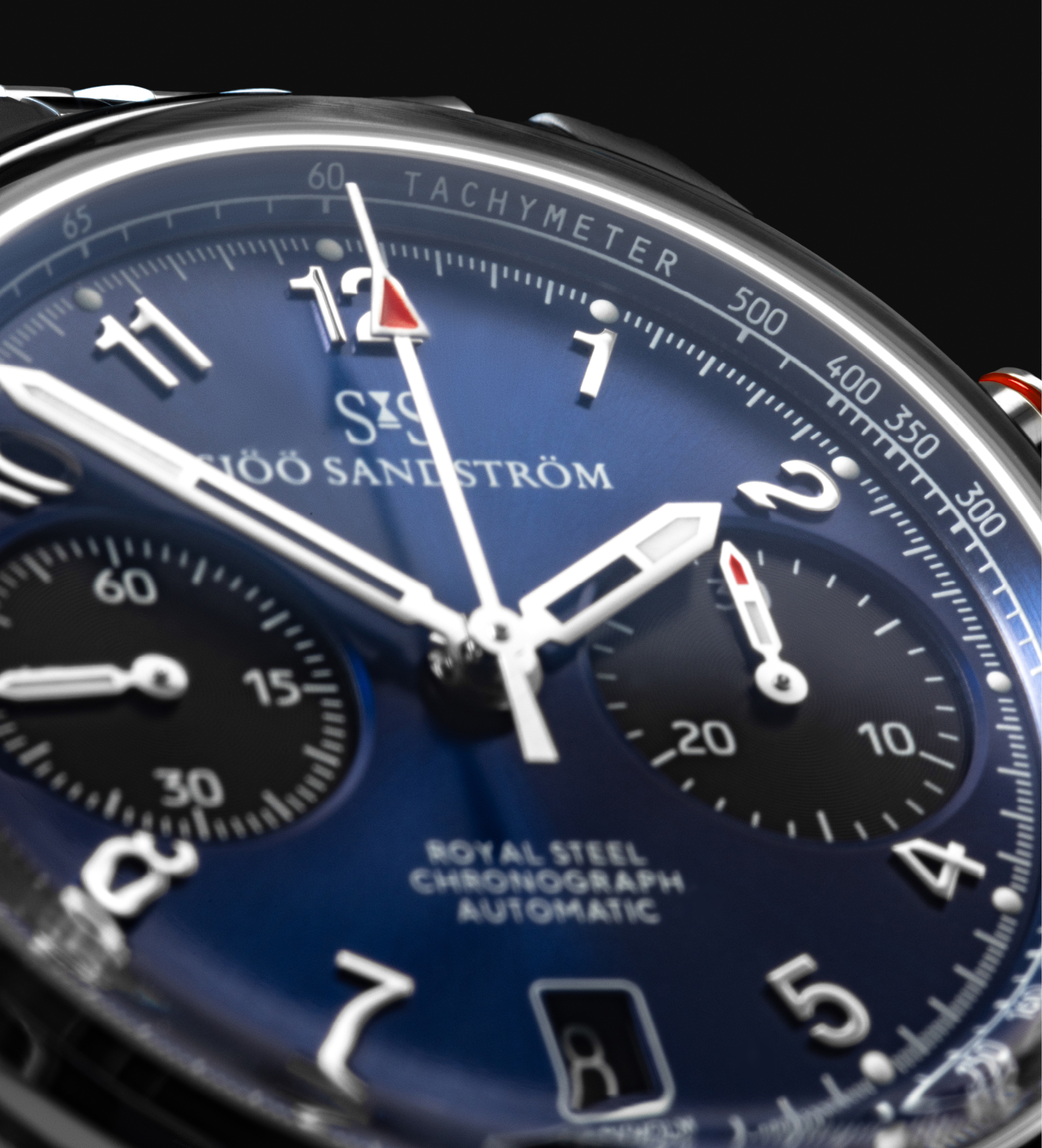 021743 Sjöö Sandström Royal Steel Chronograph 40 blå