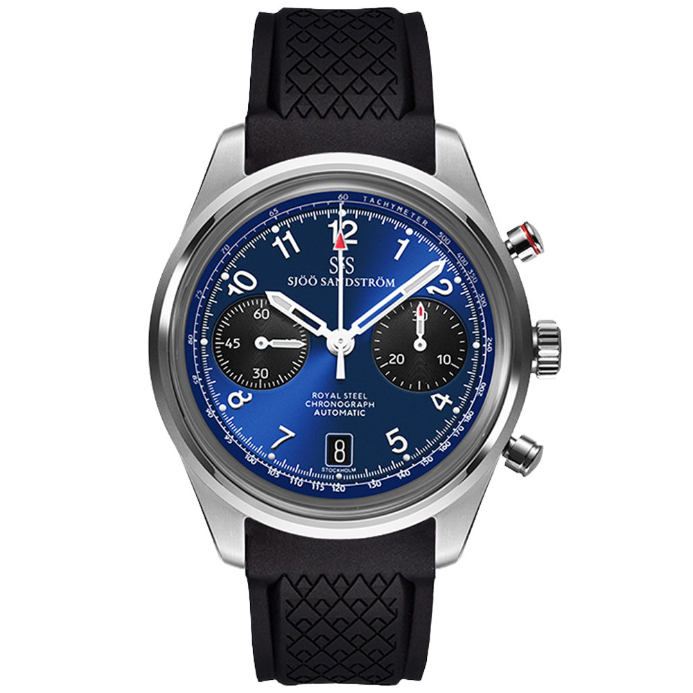 021743 Sjöö Sandström Royal Steel Chronograph 40 blå