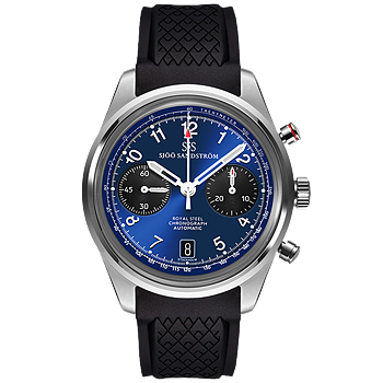 021743 Sjöö Sandström Royal Steel Chronograph 40 blå