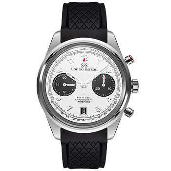 021637 Sjöö Sandström Royal Steel Chronograph 40 vit