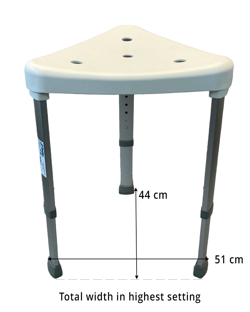 Höjdjusterbar triangulär duschstol, sittmått 42 x 45 cm - 3