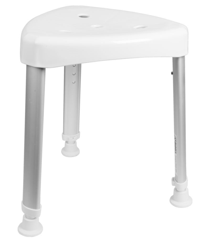 Höjdjusterbar triangulär duschstol, sittmått 33 x 35 cm