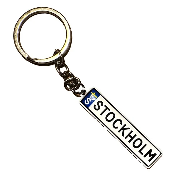 Keychain epoxy license plate - Stockholm