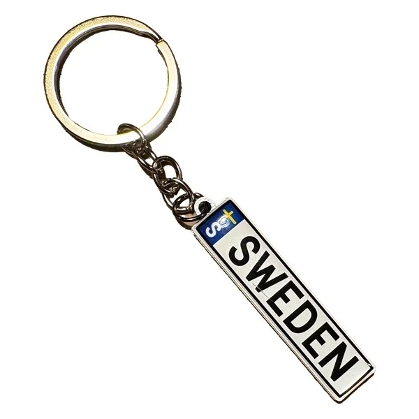 Nyckelring epoxy registreringsskylt - Sweden