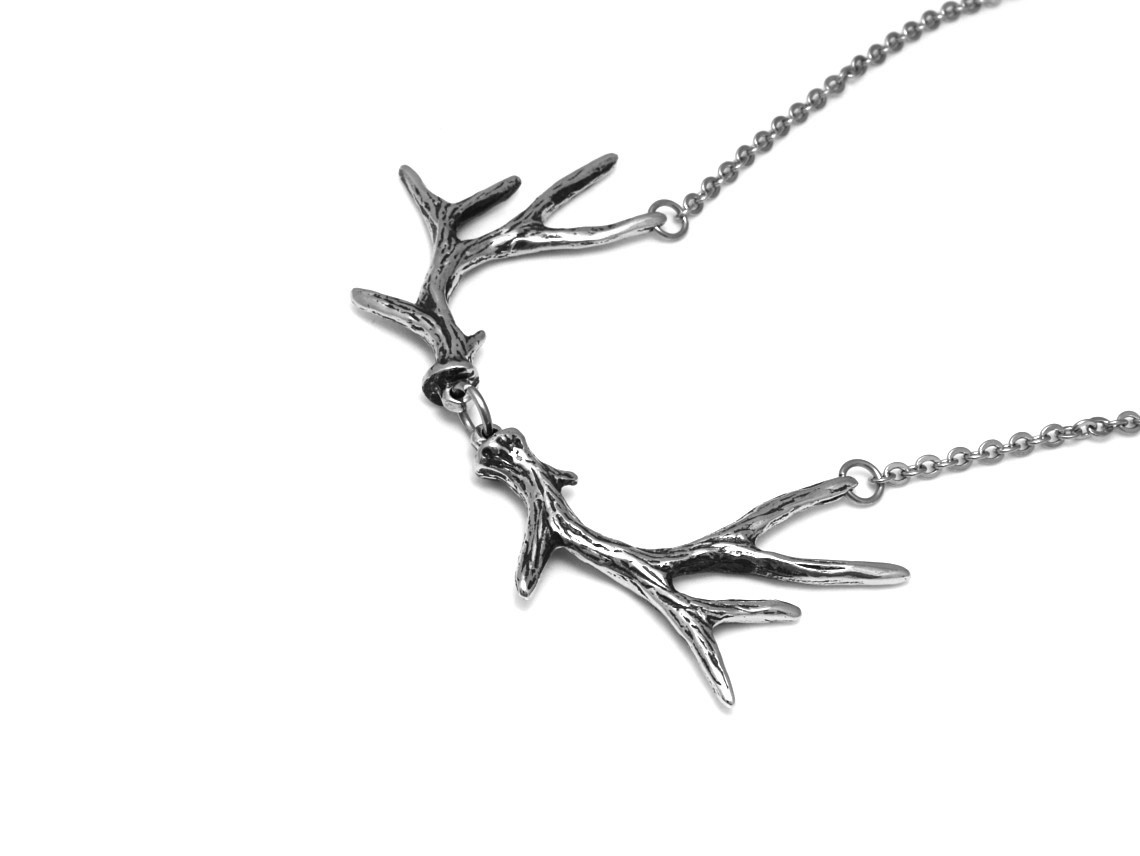 Hjorthorn Choker Halsband, Hjort Smycke i Tenn - 4