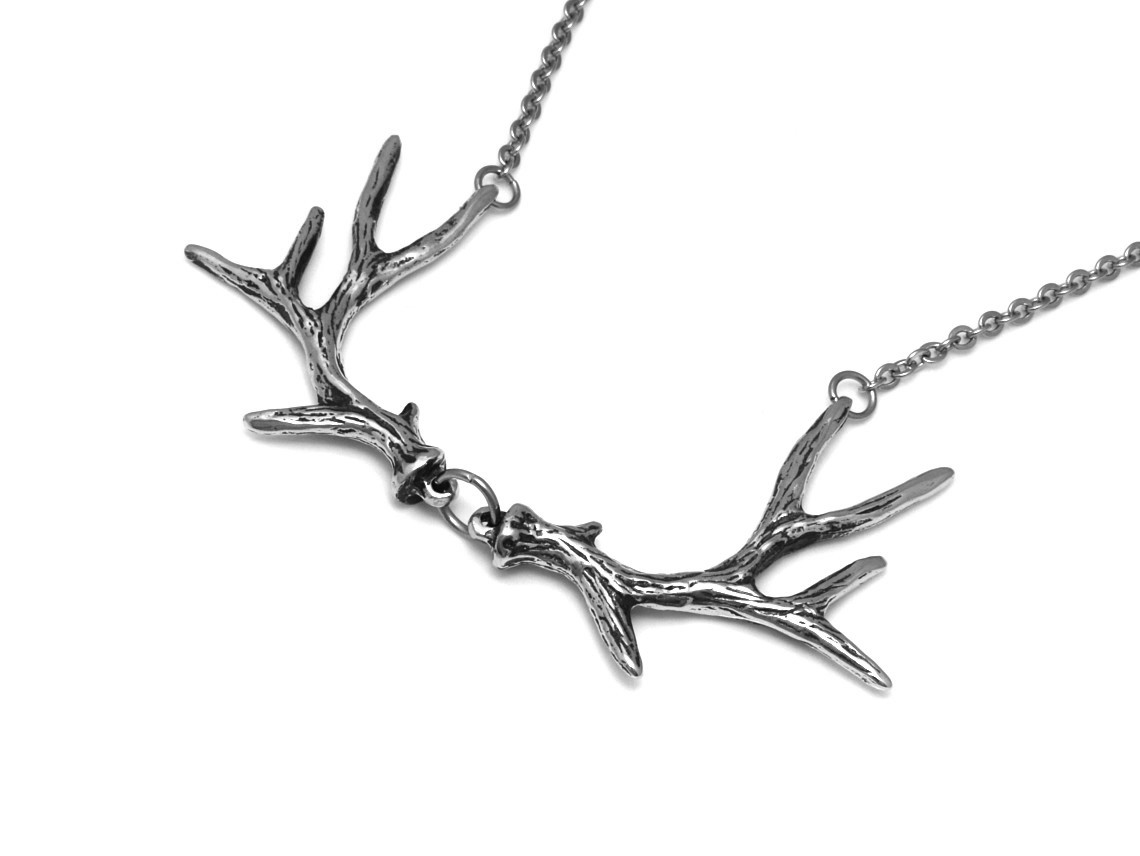 Hjorthorn Choker Halsband, Hjort Smycke i Tenn - 3