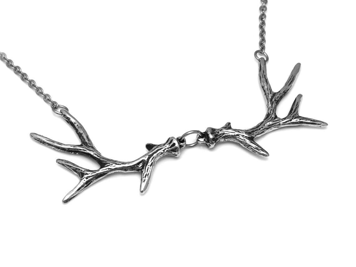 Hjorthorn Choker Halsband, Hjort Smycke i Tenn - 2