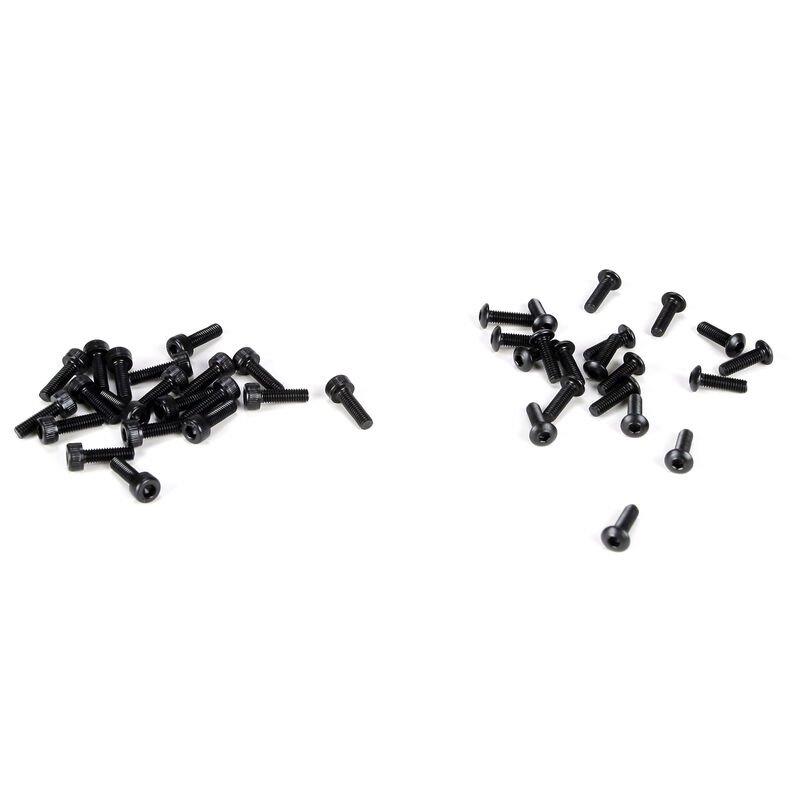LOSI Wheel Screw Set, 3x10mm BH & Cap (20ea): 5IVE-T, MINI WRC