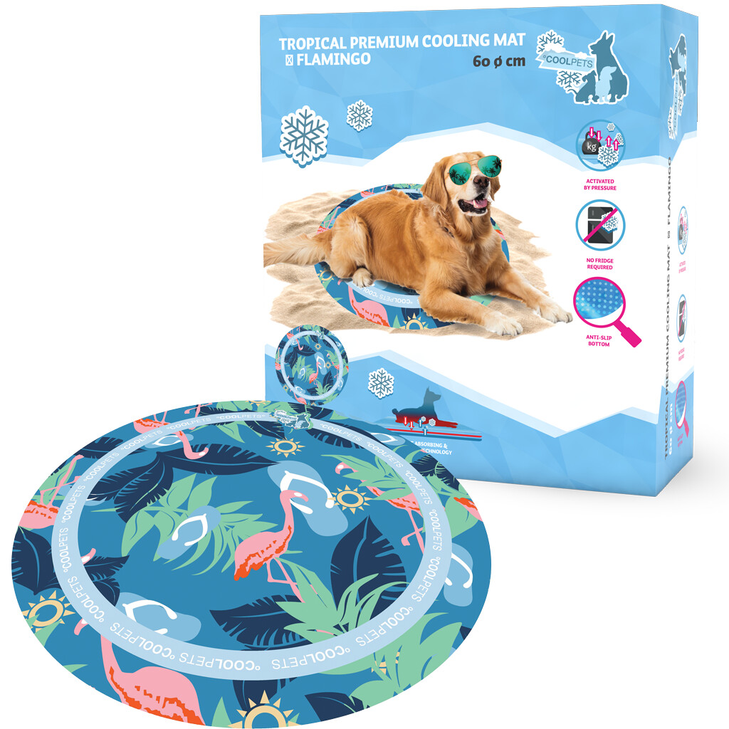 CoolPets Tropical Premium Cooling Mat – Flamingo