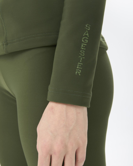 Mörkgrön jacka i microfiber från Sagester - 4