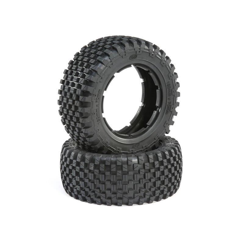 LOSI 1/5 Front/Rear 4.75 Wheel and Beadlock Set, 24mm Hex, Grey (2): 5ive-T 2.0