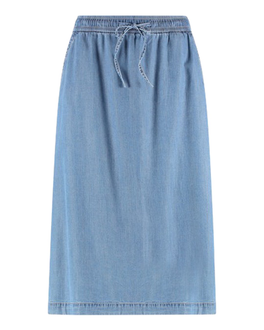 Jeanskjol med resår & fickor blå denim