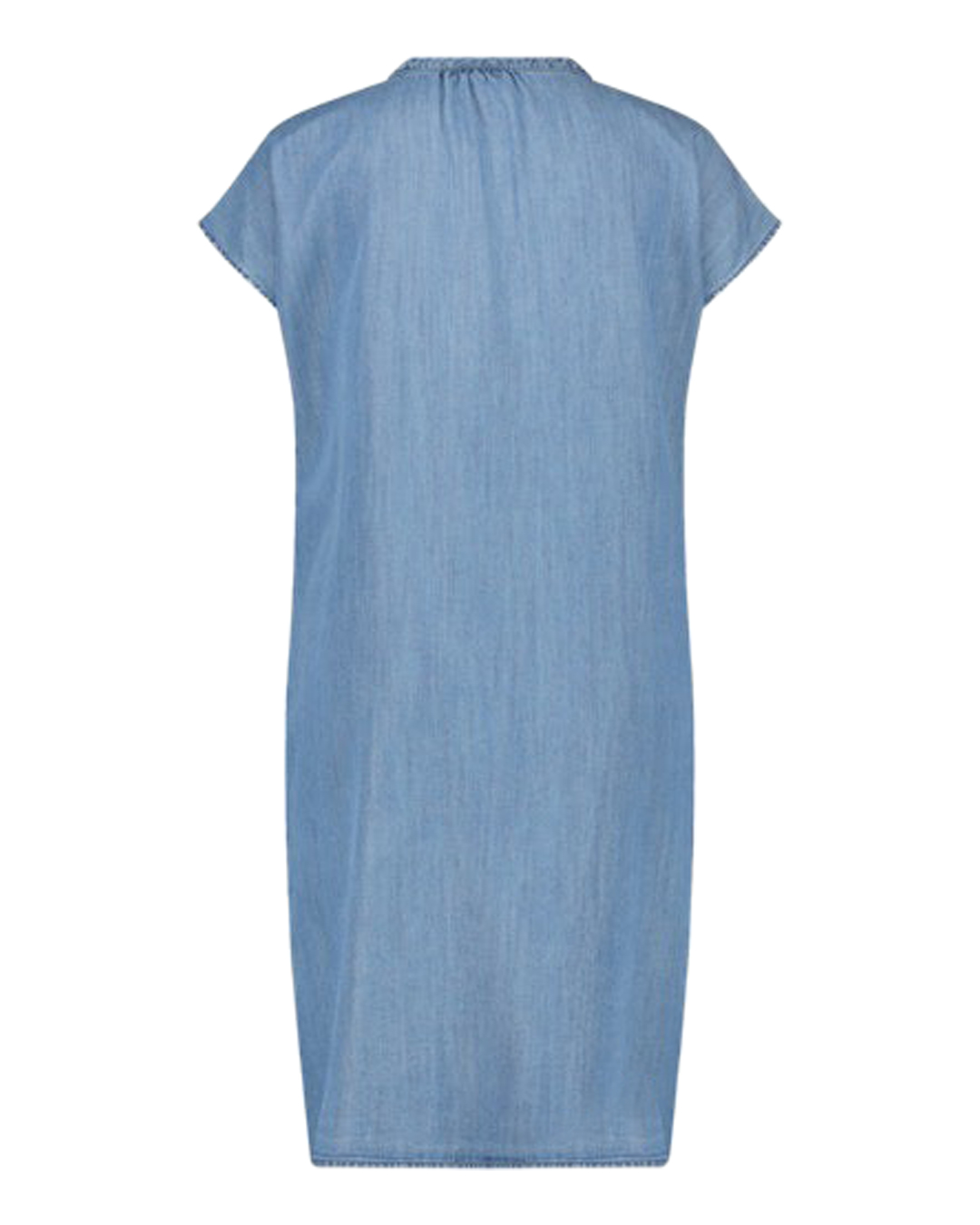 Jeansklänning rak med fickor blå denim - 3