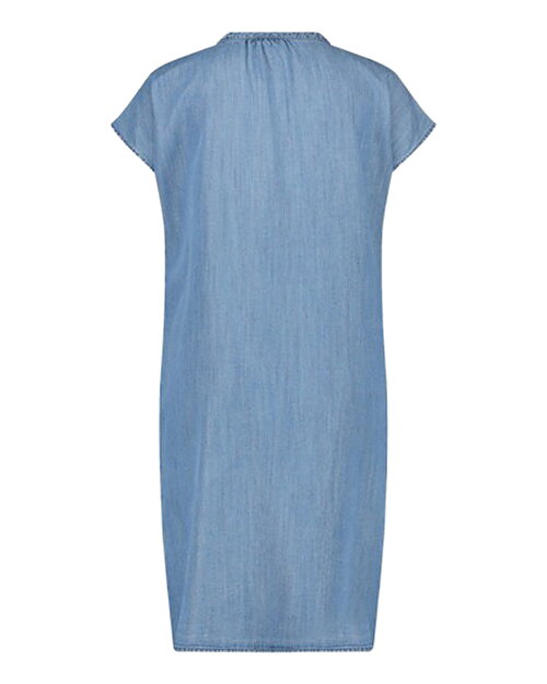 Jeansklänning rak med fickor blå denim - 3