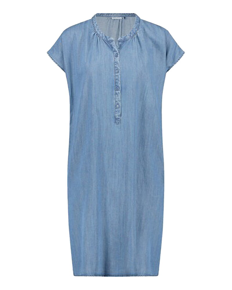 Jeansklänning rak med fickor blå denim