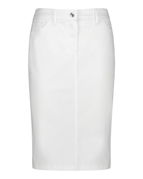 Jeanskjol rak & slits bak vit