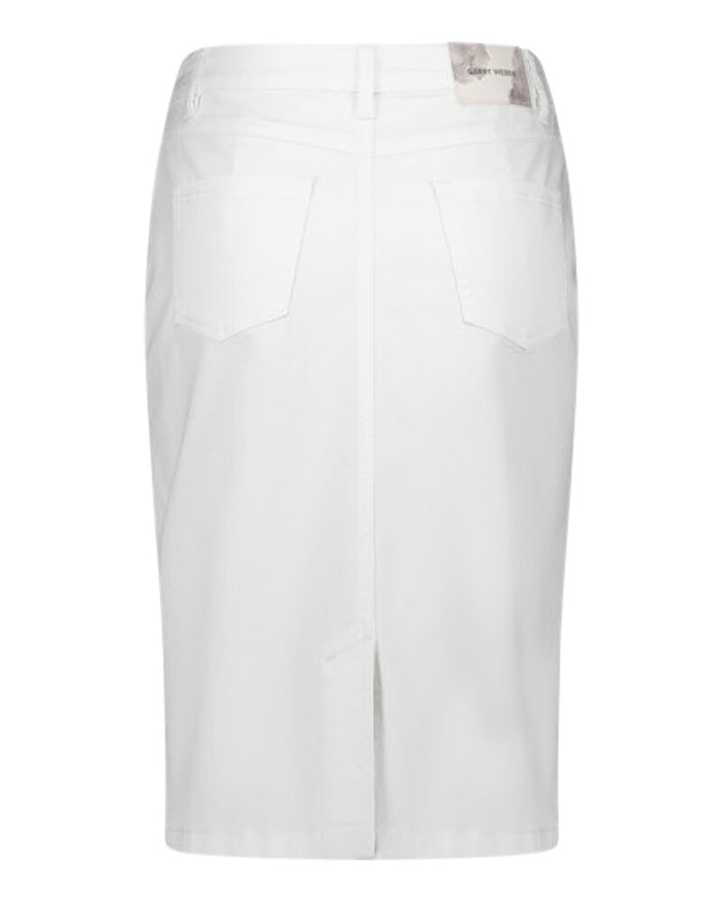 Jeanskjol rak & slits bak vit