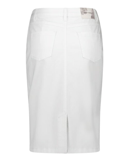 Jeanskjol rak & slits bak vit - 2
