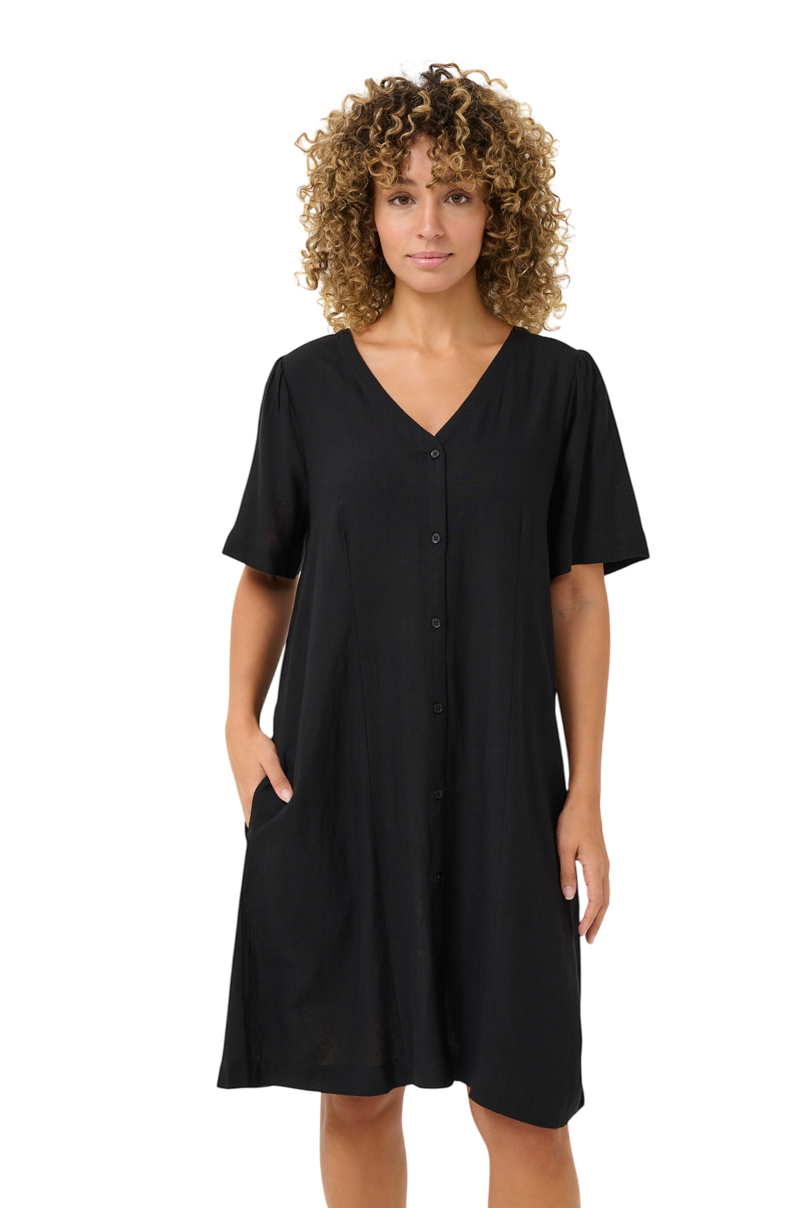 CRVENTA DRESS - PITCH BLACK - CREAM