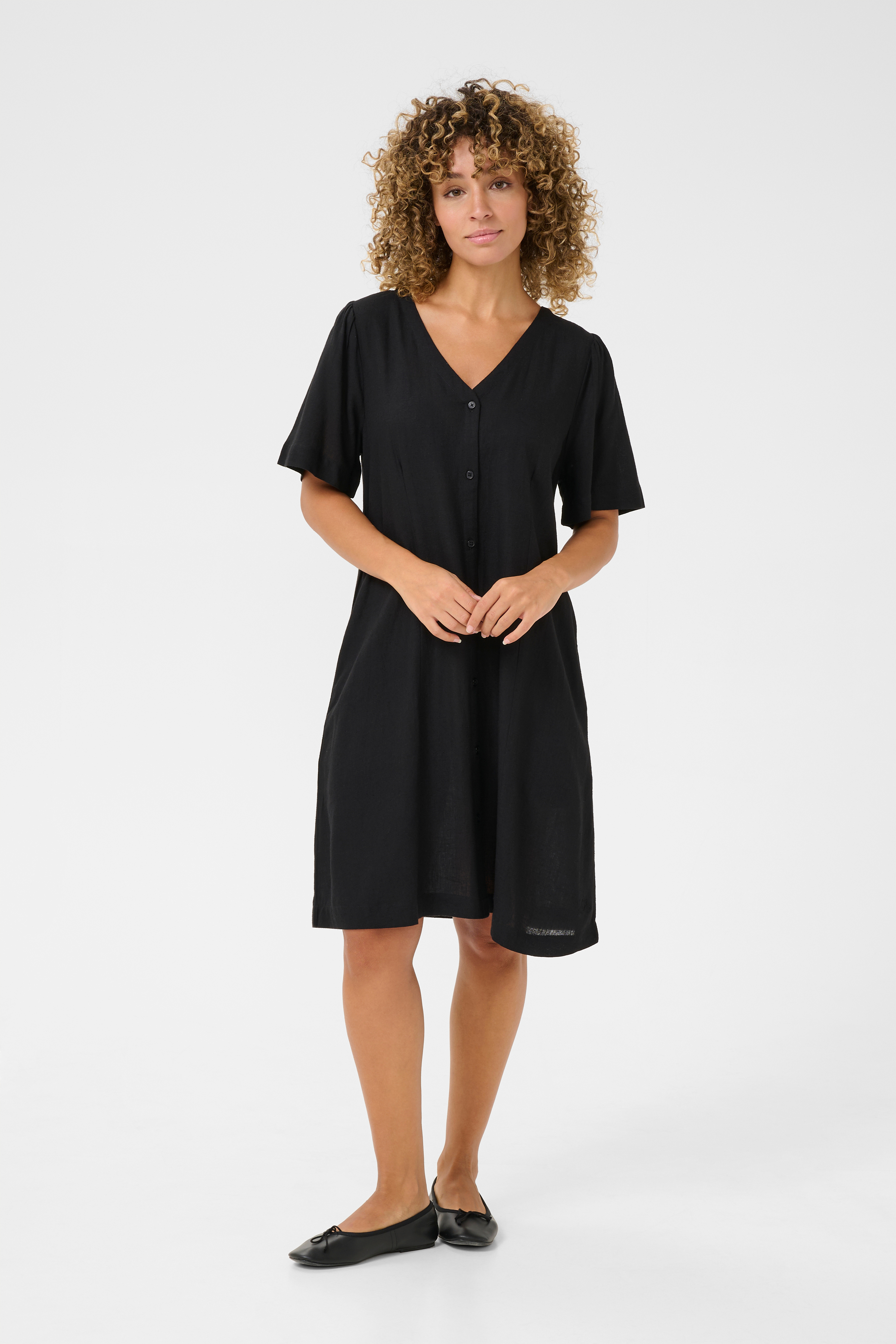 CRVENTA DRESS - PITCH BLACK - CREAM - 3