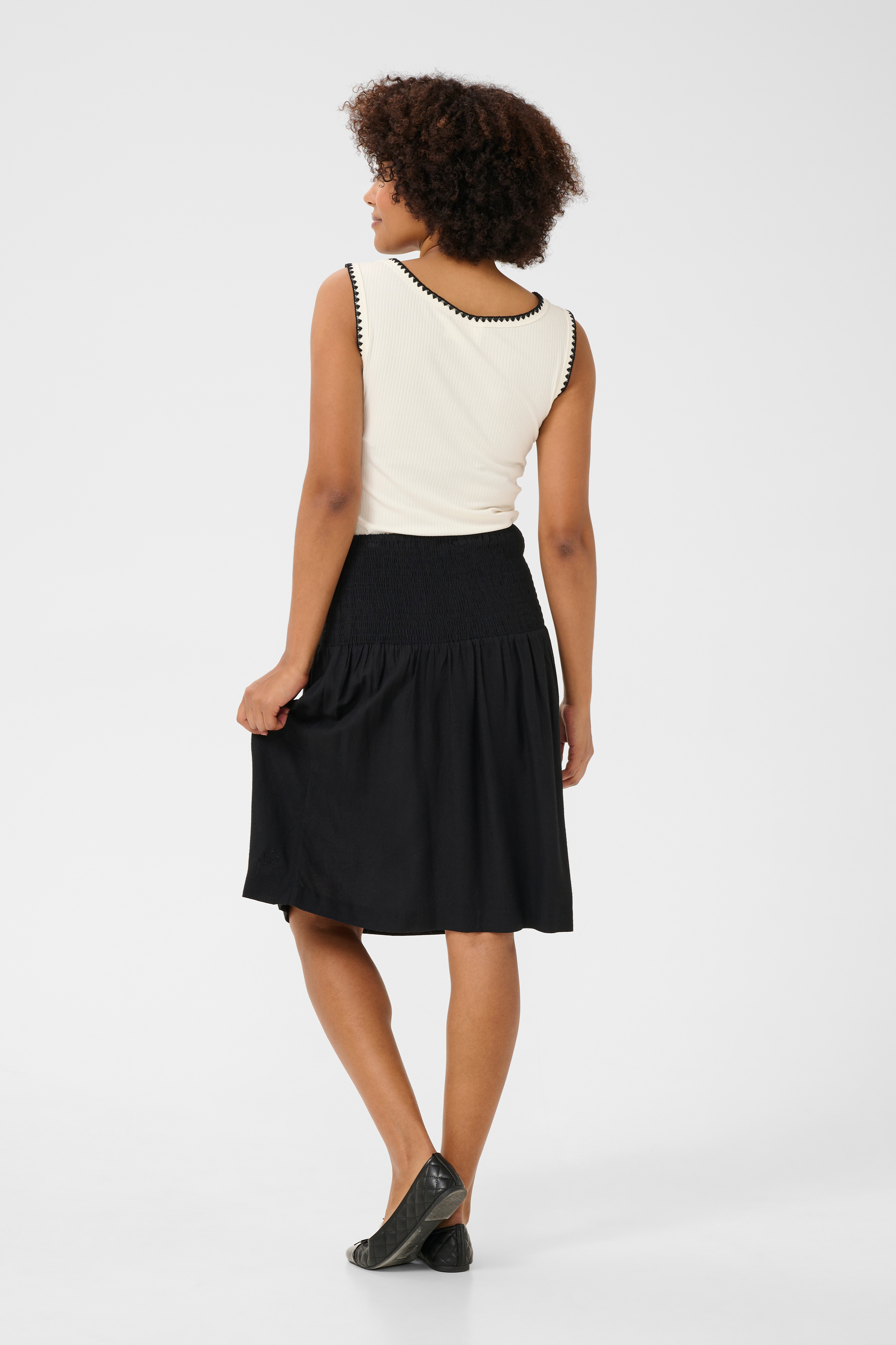 CRVENTA SKIRT - PITCH BLACK - CREAM - 3