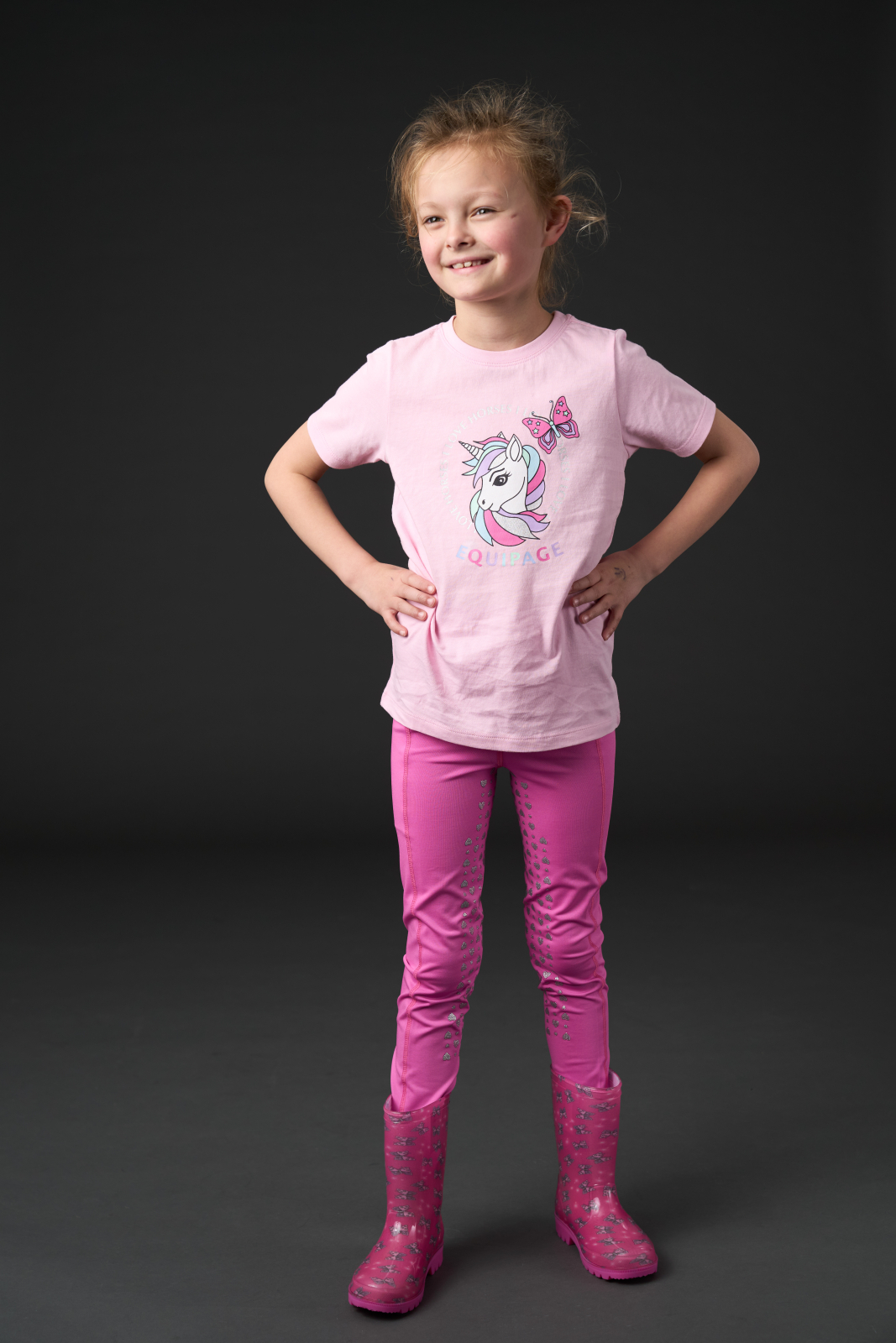 Equipage Molly Heart glitter ridetights til barn  - 3