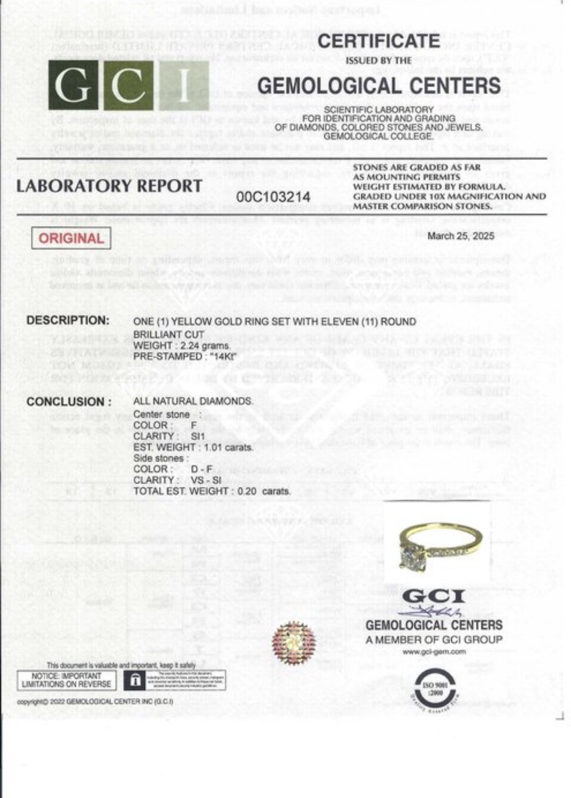 Diamantring 1.21ct - 6
