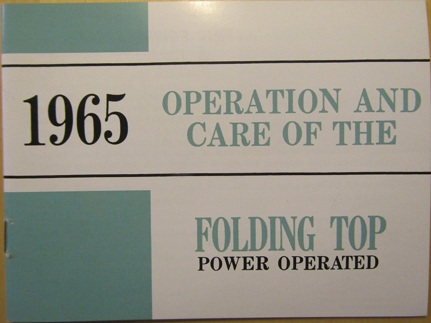1965 GM Convertible Folding Top Operation Power 1:st edit.
