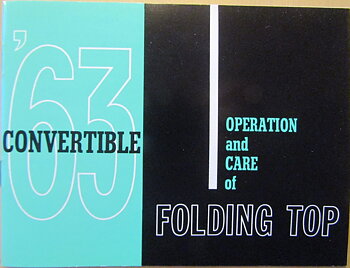 1963 GM Convertible Operation and Care of Folding Top