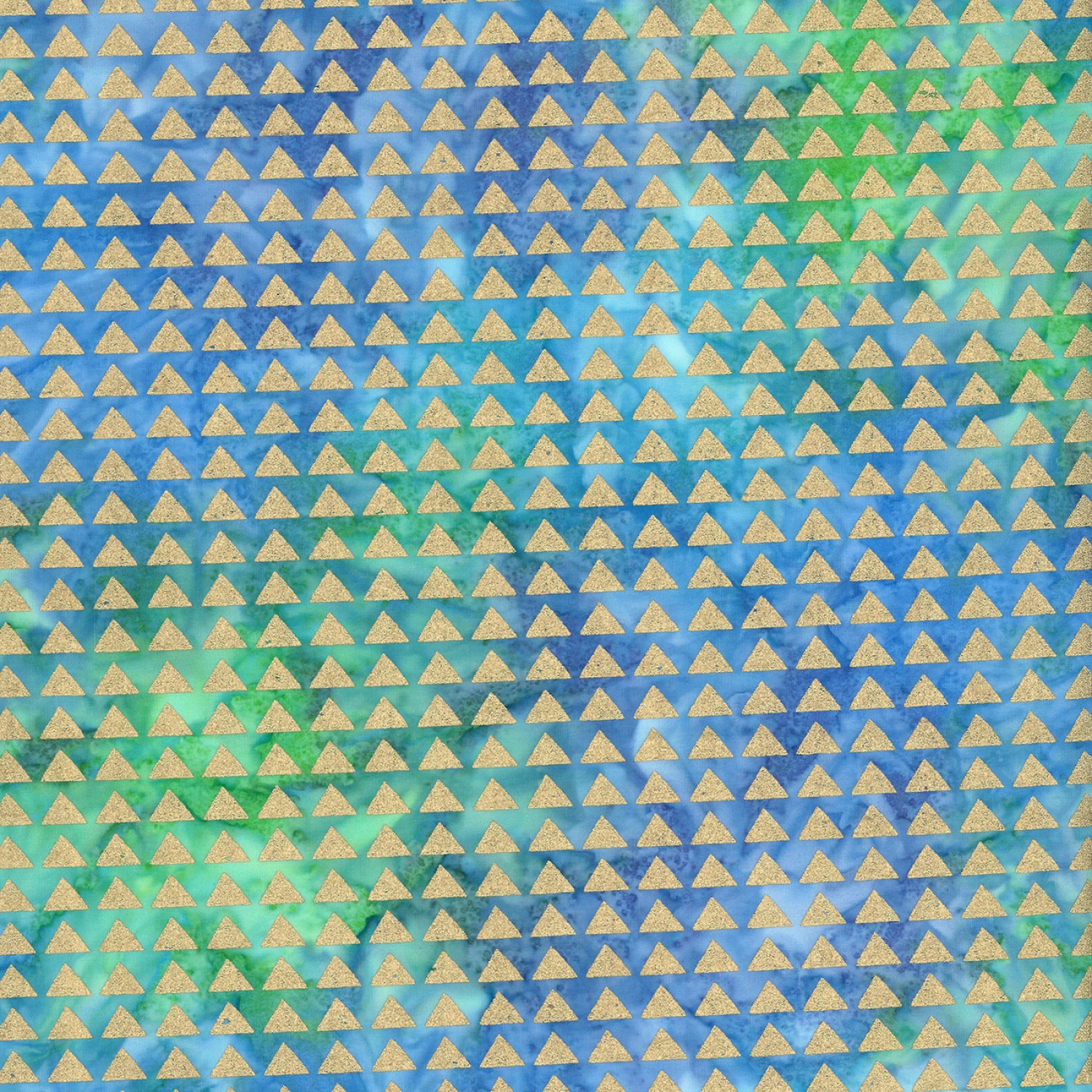 Tyg - Batik - Jewel Bermuda Triangle med guld