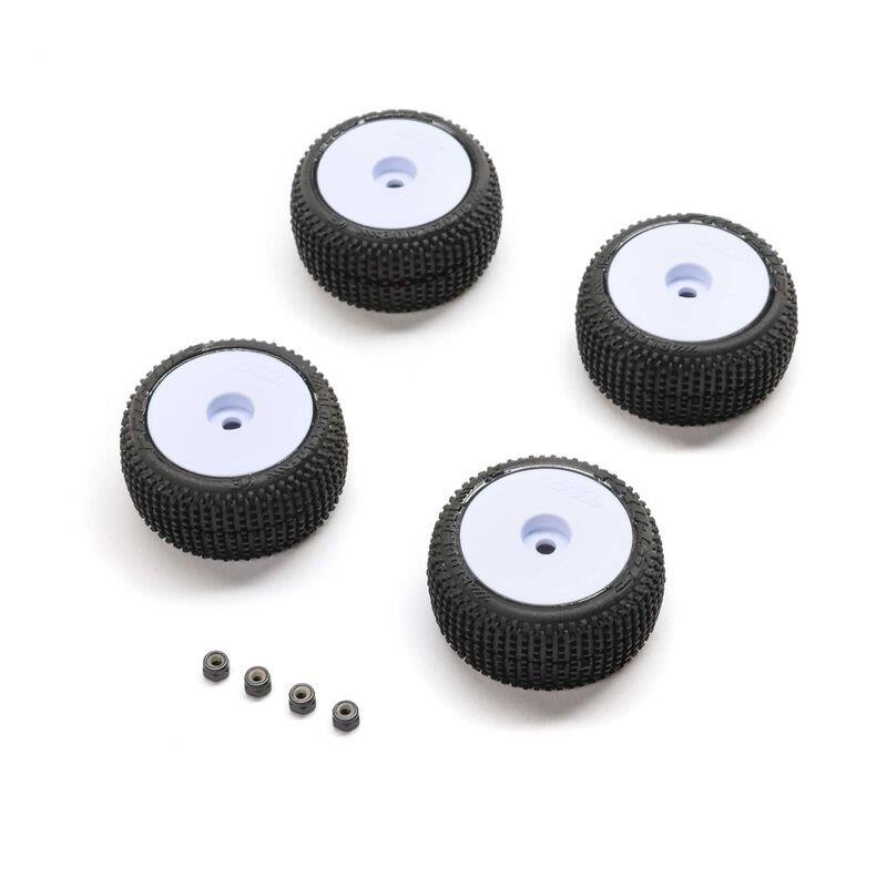Pro-Line Racing Blockade Tire, Pro-Line OE, Wheel, White, Mounted: Micro-T