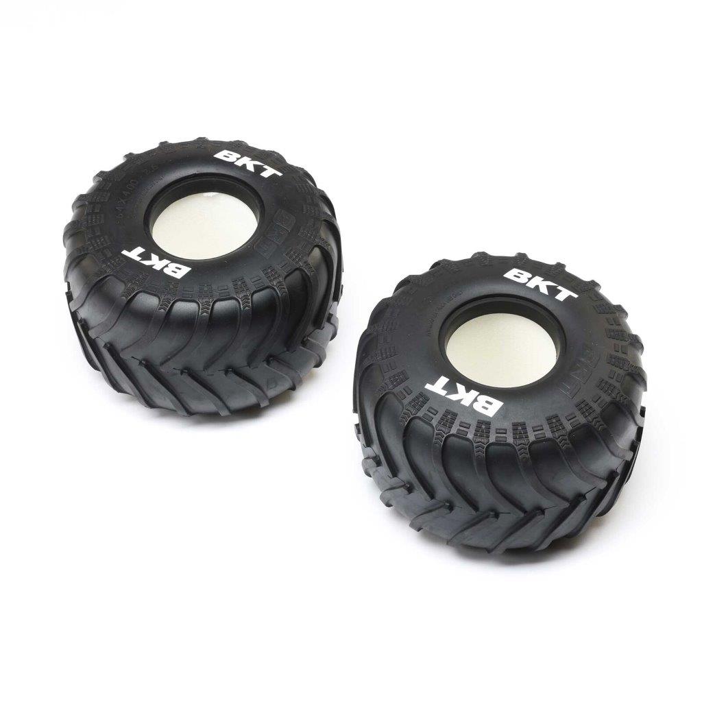 LOSI BKT 2.6in Monster Truck Tire with Insert, Med (2): LMT 2.0