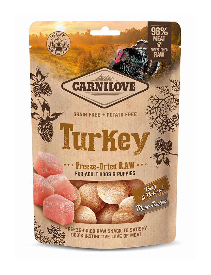 Carnilove Raw Frystorkat Hundgodis - Kalkon 60g