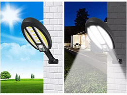 Kraftfull 95-LED Solcellslampa med Rörelse- och Skymningssensor
