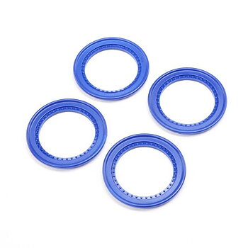 LOSI Snap-in Beadlock Rings, Blue (4): LMT 2.0