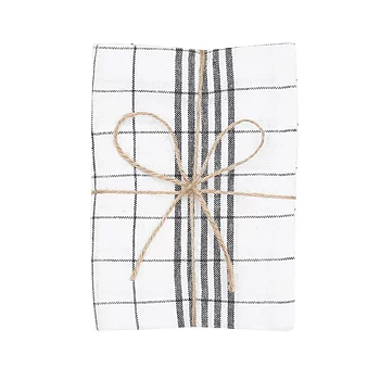 Recycled Kitchen Towel 2-pack Astrid, Dark Gray/White - 2