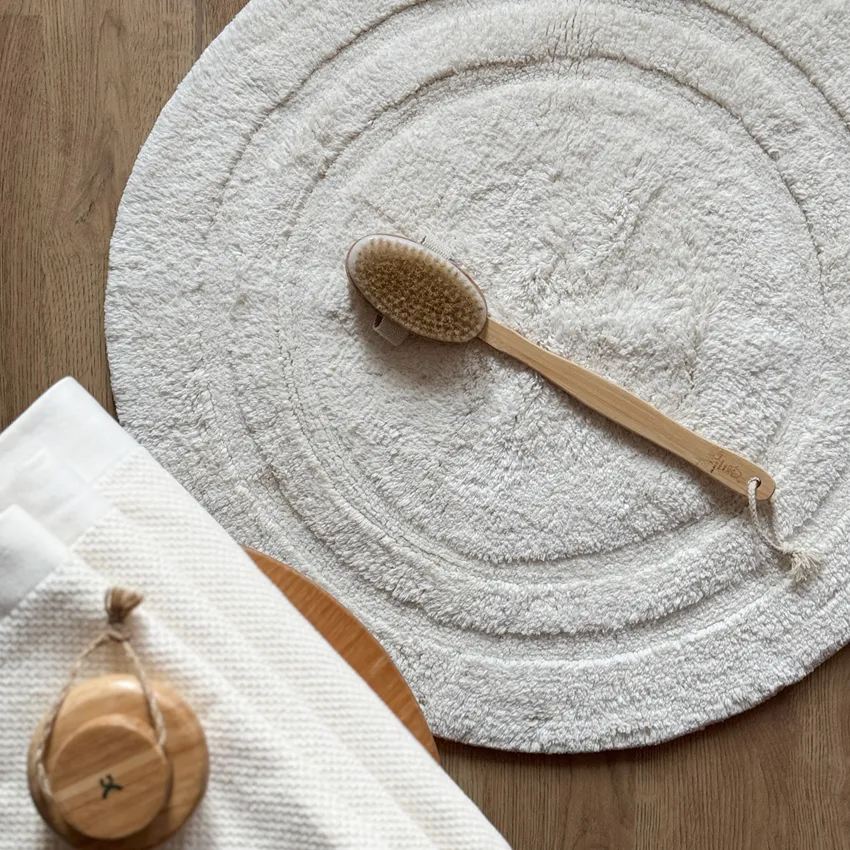 Round Bathroom Rug Turin, Off-White - 2