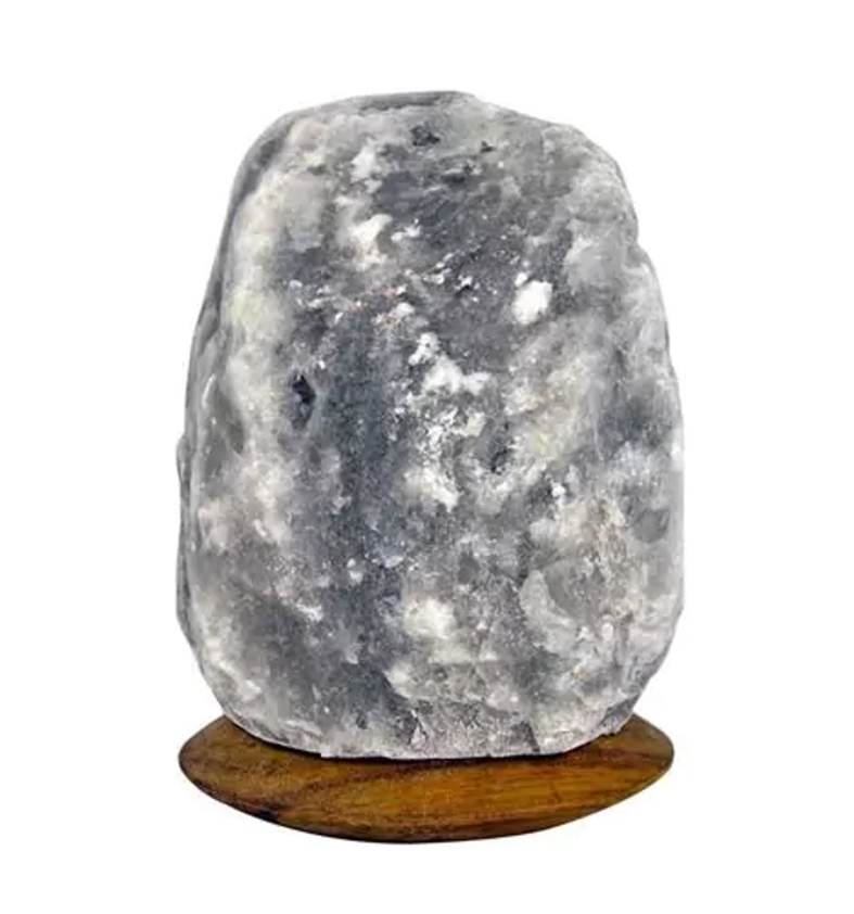 Saltkristall Lampa,  2 - 3kilo . Svart /Mörk Grå
