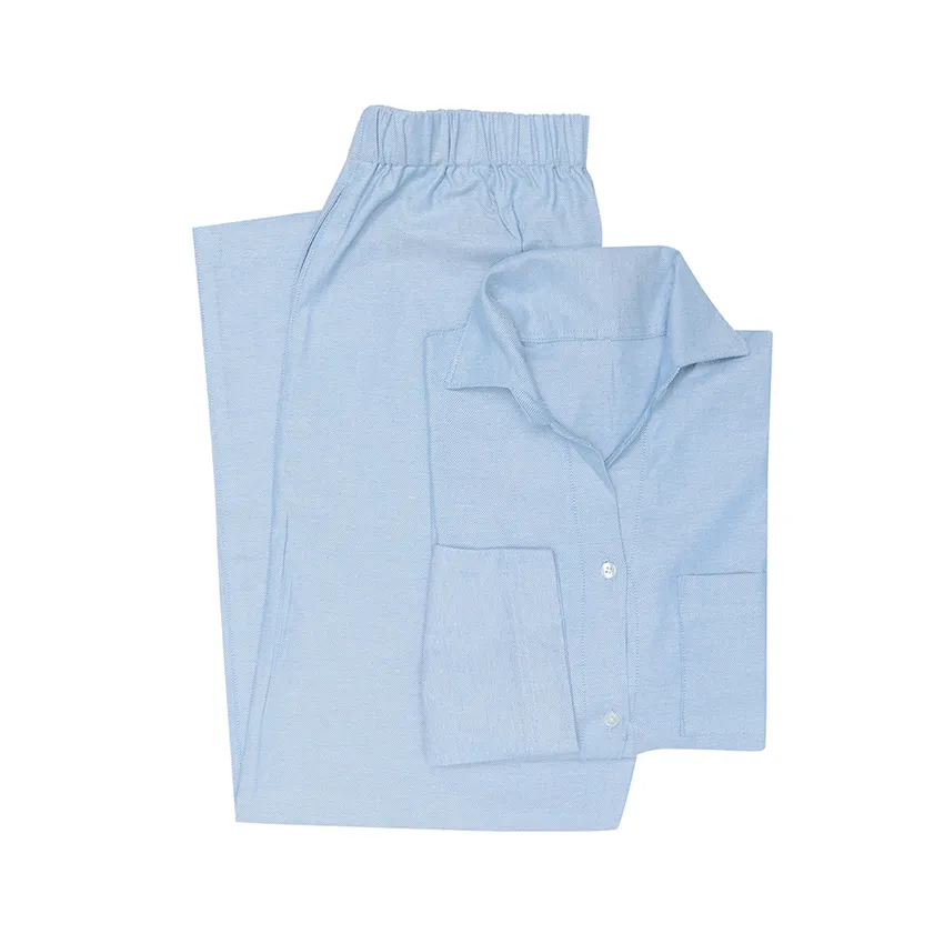 Återvunnet Pyjamasset 2-dels Elvira, Ljusblå/Vit