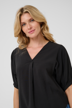 CRIRINA BLOUSE - PITCH  BLACK  - CREAM